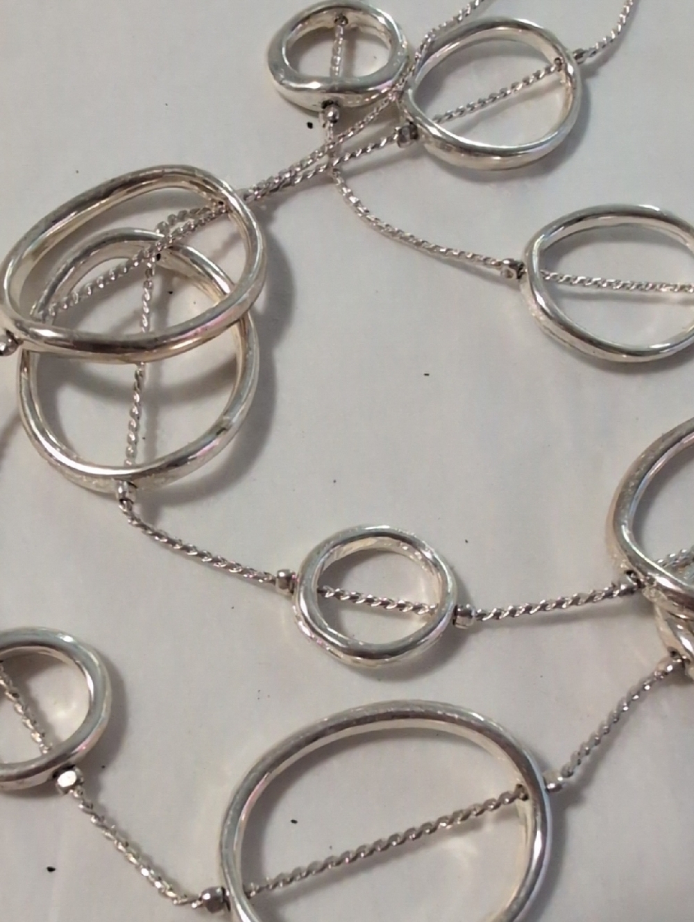 ❤️🔥10/$10❤️🔥 Triple Layered Silver Circles Necklace - Picture 3 of 3
